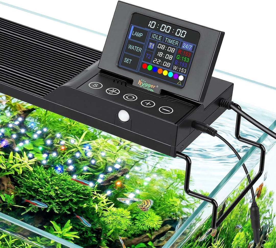 hygger 30W Smart Aquarium LED Light with Water Monitor for 24-30 Inch Tanks