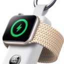 JOYROOM Portable 2000mAh Wireless Charger Compatible for Apple Watch Series 9/8/7/6/5/SE/4/3/2/UItra 2/Ultra, Compact Magnetic iWatch Charger Keychain Style Travel Essentials (White)