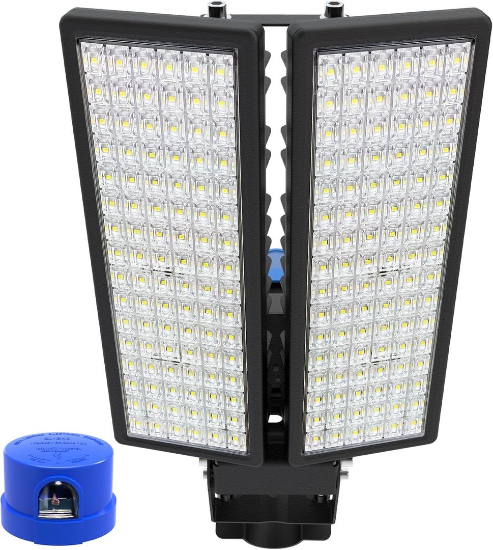 2 Pack 100W LED Parking Lot Light 28000LM Barn Lights with Photocell 6500K Security Light Dusk to Dawn IP67 Waterproof LED Exterior Lights Lightning-Resistant and Robust for Yard