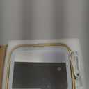 Gold Vanity Mirror with Lights,10"x8" Rechargeable LED Lighted Makeup Mirror, Large Makeup Mirror with Lights, Touch Screen with 3-Color Lighting, Dimmable, for Vanity Desk Tabletop, Bedroom