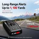 Radar Detector for Cars, Long Range Radar & Laser Detector Up to 1,100 Yards, X/K/Ka/KU/ST/CT Band Detection, DSP False Alert Filtering, Voice Alerts, RDD Stealth, City/Highway Modes, RAD