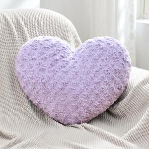Heart Pillow Purple Throw Pillows, Soft Fluffy Decorative Pillows for Bed Couch Chair, Cute Heart Shaped Room Decor Gifts for Valentine Anniversary Birthday Mothers Christmas (Small, 13"x10")