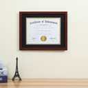 ELSKER&HOME 8.5x11 Certificate Frame - Classic Coffee Color Frame - Displays Diploma 8.5x11 Inch with Mat - 11x14 Inch Without Mat - For Document/Photo(Double Mat - Matte Black with Gold Rim)