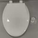 Elongated Toilet Seat Slow Close, Quiet Toilet Seat Cover with Never Loosen Durable Toilet Seat Lid Easy to Install & Clean, Polypropylene (PP), White (Elongated 18.5")