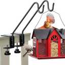 Kingsyard 2 Pack Middium Heavy Duty Deck Hook - 10 inch Metal Deck Railing Hooks for Hanging Bird Feeders, Planters, Suet Baskets, Lanterns, Wind Chimes (10" Clamp Mounted)