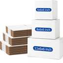 Assorted-Sizes-Shipping-Boxes-45-Pack: 6x6x6 & 8x6x6 & 11x6x6 Small-Shipping-Boxes-Mailers, White Corrugated-Cardboard-Boxes-for-Packing-Small-Business Mailing