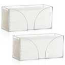 2PCS Paper Towel Dispenser Countertop Acrylic Clear Paper Towel Holder for Bathroom Folded Paper Towel Dispenser Clear Trifold Paper Napkin Holder for Z-fold C-fold MultiFold Trifold - Home Kitchen