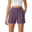 G4Free Smoofit Modal Soft Casual Shorts for Women 4" High Waisted Sweat Shorts Summer Lounge Shorts with Pockets M