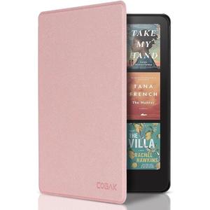 CoBak Case for 7" E-Readers - All New PU Leather Cover with Auto Sleep Wake Feature for E-Readers 2024 Released (Basic Rose Gold)