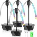 chemotex Fly Fans for Tables Rechargeable, Table Top Fly Spinner to Keep Flies Away from Food, Portable Fly Repellent Fan with Soft Stop Blades for Outdoor, Picnic, Patio & BBQ (Black, 4Pack)