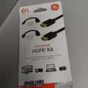 GE HDMI Cable Kit, 6ft. HDMI Cable with Mini HDMI Adapter and Micro HDMI Adapter, High Speed with Ethernet, Gold Connectors - Bl