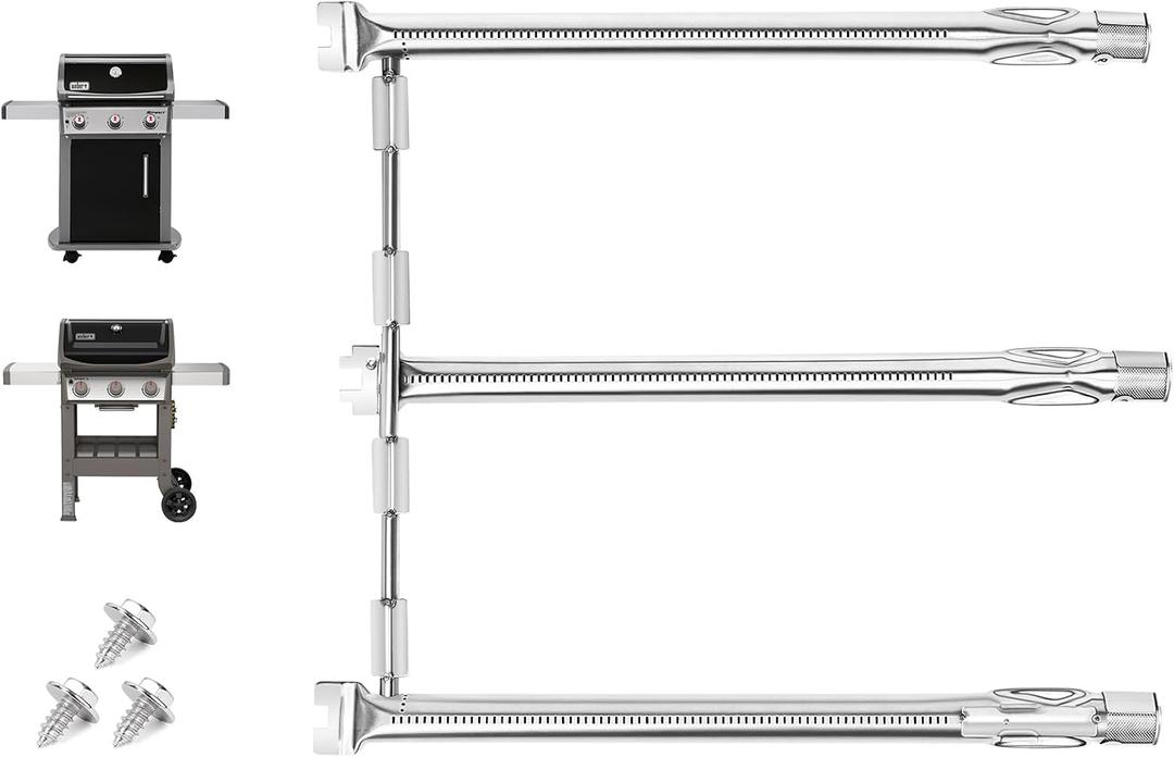 69787 Grill Burner Replacement for Weber Spirit 300, GS4 Grill Parts for Spirit 3 Burner Grills, Spirit E/S-310 E/S-330 (2013 and Newer), 18 Inch SUS304 Grill Burner for Weber Spirit II E-310 (15.25"-69787)