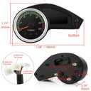 Motorcycle Speedometer Gauge Digital Speedometer for Motorcycle LCD Gauge Cluster MPH Dashboard Speedo Meter with Tach, Odo, Oil Level, Gear