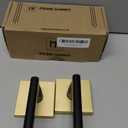 Mega Handles Prime Dummy Lever, Door Handle for Closet or French Doors, Single Side Door Levers, Fits All Standard Door Sizes, Covered Screws Included - Satin Brass/Matte Black (2 Pack) 5"