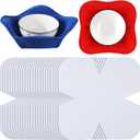 Tudomro 24 Pieces Cozy Pre Cut Batting Quilt Batting Fabric Batting for Quilting Bowl Cozy Pattern Template Bowl Wrap Cut on Fold Template for Sewing DIY, 9.84 x 9.84 Inch