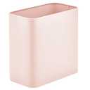 mDesign Metal Wastepaper Bin Compact Rectangular Bathroom Bin Rubbish Basket for Home and Office Light Pink