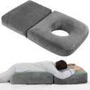 Pregnancy Pillow for Stomach Sleepers, 45.3 Inch Pregnancy Massage Pillow Full Body Pillow with Removable Cover - Support for Back, Legs, Belly, HIPS for Pregnant Women (Dark Grey)