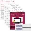 Adams 1099 NEC Forms 2025, 4-Part Kit for 12 Recipients, Includes 12 Envelopes, 3 1096 Forms, QuickBooks Compatible, eFile Access and Printing Through Adams Tax Forms Helper Software (1017233)