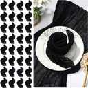 Mixweer 50 Pcs Cheesecloth Napkins 20 x 20 Inch Wrinkled Gauze Cotton Dinner Napkins Napkins Cheese Cloth Napkins Decorative Cloth Napkins Rustic Boho Table Napkins for Weddings Parties (Black)