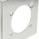 Leviton 2-Gang Power Receptacle Wallplate, Flush Mount, Standard Size, Device Mount, 302 Stainless Steel, S701-40