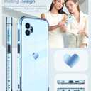 4 x Dretal for Samsung Galaxy XCover7 Pro Case with Screen Protector, Girl Women Cute Girly Love-Heart Luxury Gold Soft Cover Camera Protection Bumper Silicone Shockproof Phone Cover for SM-G766 (Blue)
