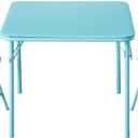 Idea Nuova Heritage Kids Blue Kids Activity Table and Chair Set,3-Piece Furniture Set with 1 Square Table & 2 Folding Chairs,Playroom Table Set for Ages 3+
