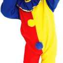 Halloween Child's Clown Costume Kids Baby Jumpsuits Toddlers Dress Up with Clown Nose and Clown Hat, 8-12 Years Old