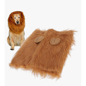 Lion Mane for Dog, Pet Lion Mane Costume Drawstring Dog Lion Mane Light Brown Pet Headgear Costume for Dog Fancy Lion Hair Dog