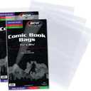 BCW Resealable Thick Silver Age Comic Bags - 200 ct | Archival Quality, Acid-Free Protection for Silver Age Comic Books | 7 1/4 x 10 1/2 inches Comic Collection Storage Comic Books Bags