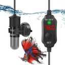 Super Mini Aquarium Heater 20W Betta Heater Adjustable Submersible Fish Heater Small Fish Tank Heater Turtle Heater with Digital Display Thermostat, for 2-4 Gallon Tanks