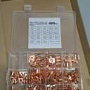 Ring Terminals 240Pcs SC6-25 Automotive Copper Ring Lug Terminals Battery Wire Cable Crimp Terminal Welding Wire Connectors Assortment Kit