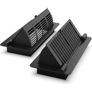 2-in-1 Vent Deflectors & Floor Vent Covers, Adjustable Floor Register 4x10, Air Vent Deflector for Home Floor, Office, Ceiling, Tool-Free Install, Black, 2 Pack (Black 4X10'')
