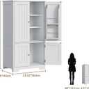 ChooChoo 43" H Pantry Cabinet with 4 Doors & 4 Door Shelves, 15.75"D x 23.62"W x 43.31"H