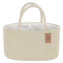 19L Baby Diaper Caddy Organizer, 16.8"x9.8"x9" Cotton Rope Diaper Basket, Changing Table Storage Caddy With Removable Divider, Baby Basket for Nursery, Car, Diapers, Baby Shower Gifts for Newborn