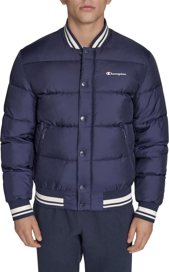 Champion Men's Varsity Bomber Puffer Jacket XXL