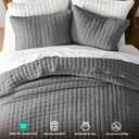 WDCOZY Dark Grey King Size Quilt Bedding Sets with Pillow Shams, Deep Lightweight Bedspread Coverlet, Quilted Blanket Thin Comforter Bed Cover, All Season Summer Spring, 3 Pieces, 104x90 inches