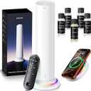 Waterless Scent Diffuser Kit Include 5x20ml Essential Oils, Essential Oil Diffuser for Home, Hotel & Office, APP&Remote Control, Quiet Operation, Pets and Kids Friendly, Max Coverage 1500 Sq Ft, White