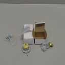 Clear Glass Crystal Cabinet Knobs Satin Brass, Gold Pulls and Knobs for Cabinet Dresser Drawer(4Pcs,Octagon) (4 Pieces)