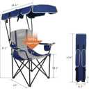 FAIR WIND Portable Canopy Camping Chair 380 LBS Capacity Heavy Duty Oversized Folding Lawn Chair with Sunshade for Beach, Fishing, Sports & Outdoors