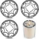 Shellwei 4 Pcs Candle Toppers to Burn Evenly Silver Jar Lid Scented Candles Accessories Gifts for Woman Supplies