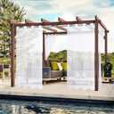 BONZER White Outdoor Sheer Curtains for Patio Waterproof - 2 Panels Grommet Indoor Voile Curtain for Living Room, Bedroom, Porch, Pergola, Cabana, 54 x 95 inch, White