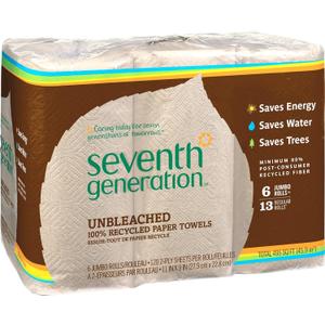 Seventh Generation Paper Towels, Unbleached, Regular Roll - 6 Count (Pack of 1) (Multi)