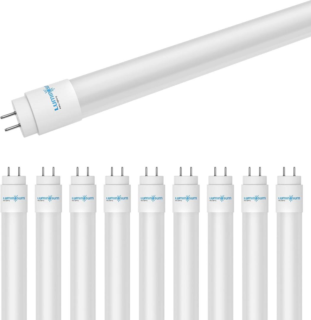 T8 LED Bulbs 4 Foot 18W, Film Coating Glass Tube, 5000K 10 Pack