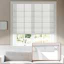 No Tools No Drill Roman Shades, Cordless Light Filtering Roman Blinds for Windows, Room Darkening Window Shades, Smooth Push & Pull, Easy to Install, White, 28" W  48" H