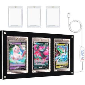 LED Trading Card Display Frame,Acrylic Trading Card Frames Desktop & Wall,Clear Baseball Card Frame Wall Display,pokemon card display frame,Baseball Card Display Case with 1 35pt Magnetic Card Holders