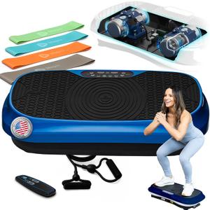 Lifepro Waver Mini Vibration Plate Exercise Machine with Remote & Bands Compact Whole Body Vibrating Plate for Lymphatic Drainage & Muscle Toning Shake Machine with 99 Speed Levels & 10 Presets