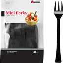 Jacent 48 Count Black Mini Appetizer Forks, 1-Pack