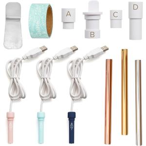 We R Memory Keepers, Foil Quill Starter Kit, Includes 3 Pens, 4 Adaptors, 3 Foil Rolls, 1 Washi Tape Roll, 1 Protective Plate, Compatible with Most Die Cutting Machines, Create Foil Transfer Projects