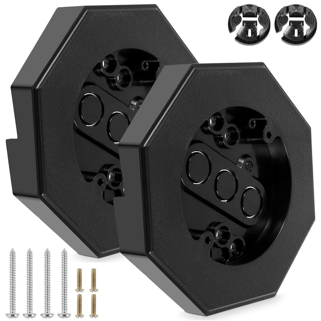 2 Pcs Siding Mounting Block for 4'' Double 1/2'' Lap Siding, Exterior Light Mounting Kit with Built-in Electrical Box, Paintable ABS Plastic, Weatherproof for T111 and Har-die-Plank Siding, Black