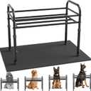 Raised Dog Bowl Stand for XLarge & Large Dogs,Table Steel Frame Elevated Dog Bowls Stand with Mat,Non-Slip No Spill,Adjusts to 4 Heights 8.7-13.4", Holds 6-8.7" Diameter Bowl(Bowl Not Included)